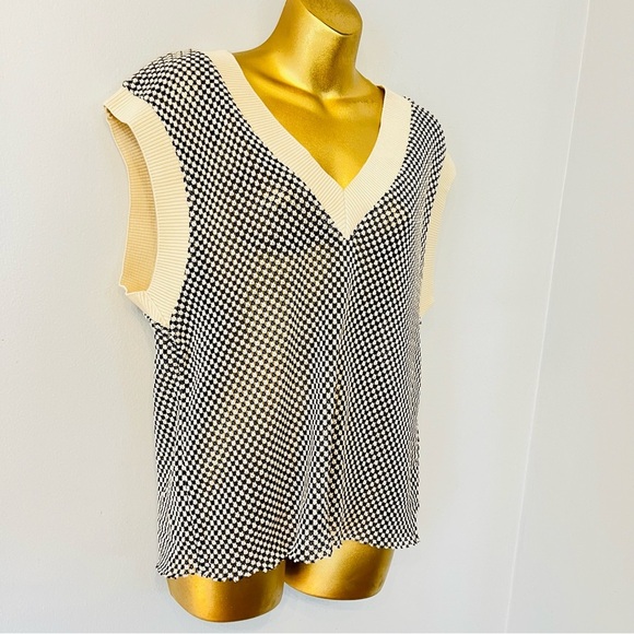 ZARA holiday Knit Vest S Minimal Quiet Luxury Preppy Chic - Picture 3 of 5